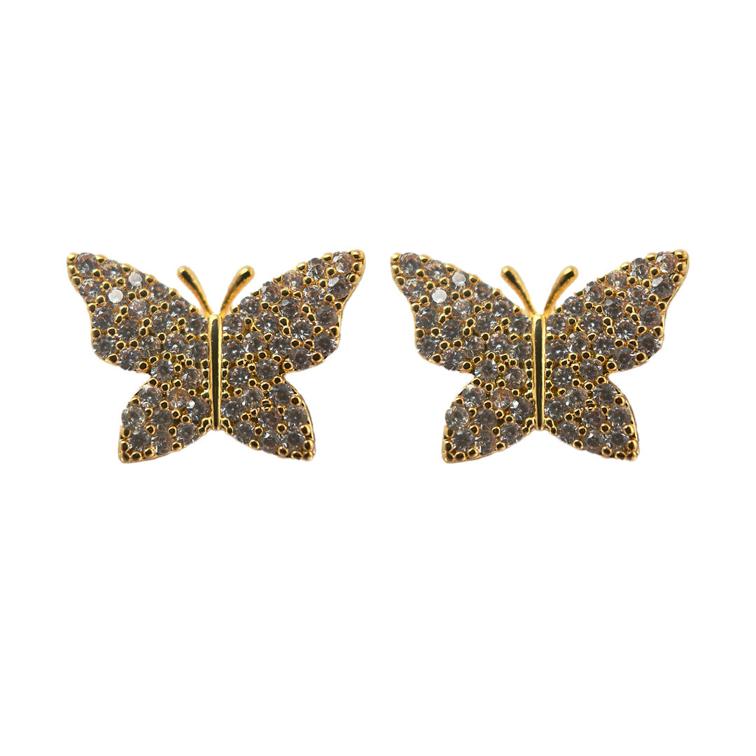 Crystal Butterfly Stud Earrings
