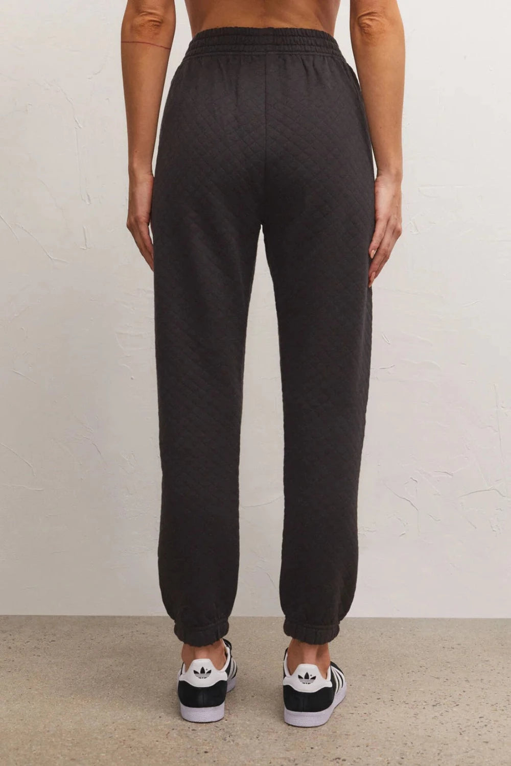 Slim Quilted Jogger in Black