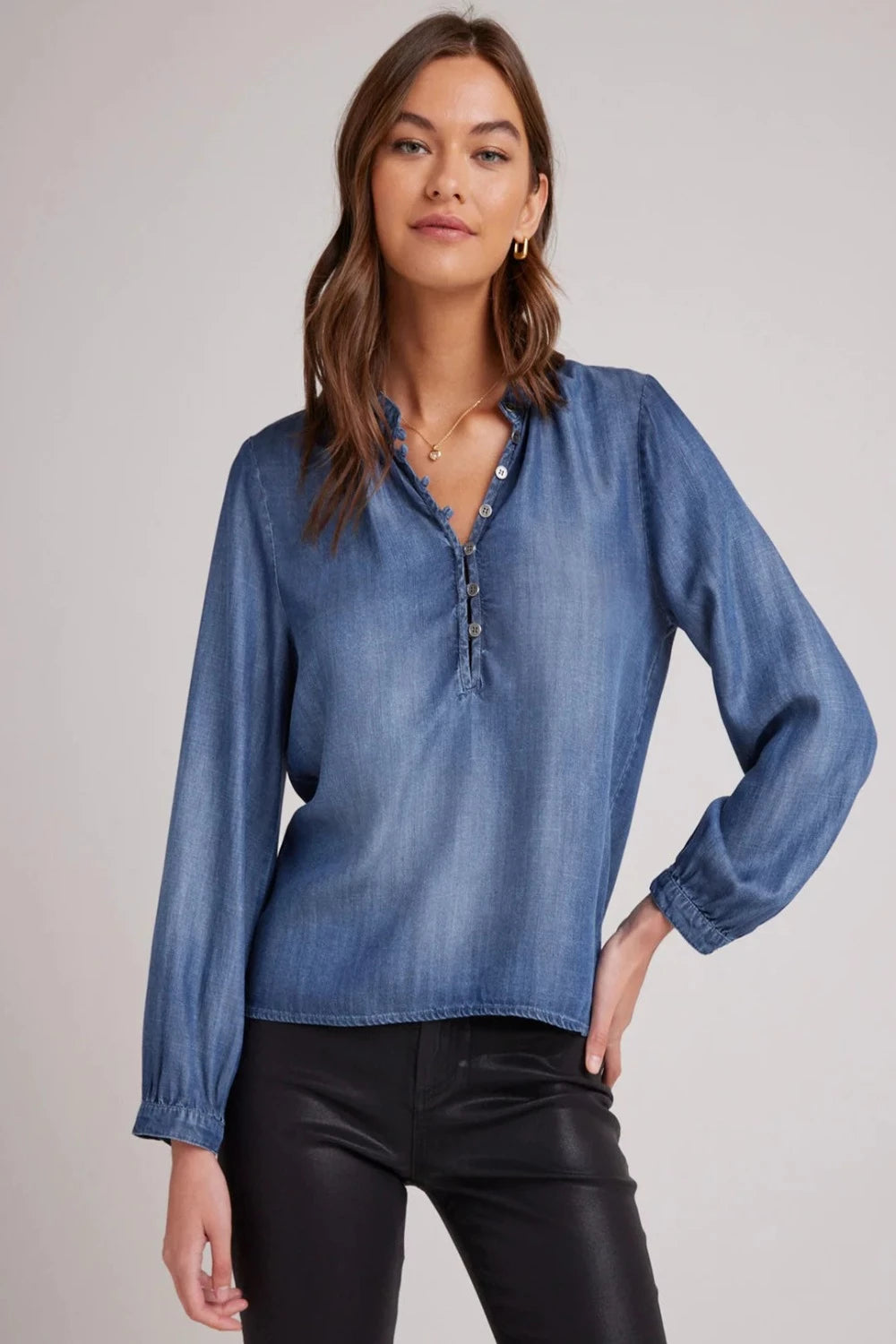 Half Placket Pullover in Moonlight Wash