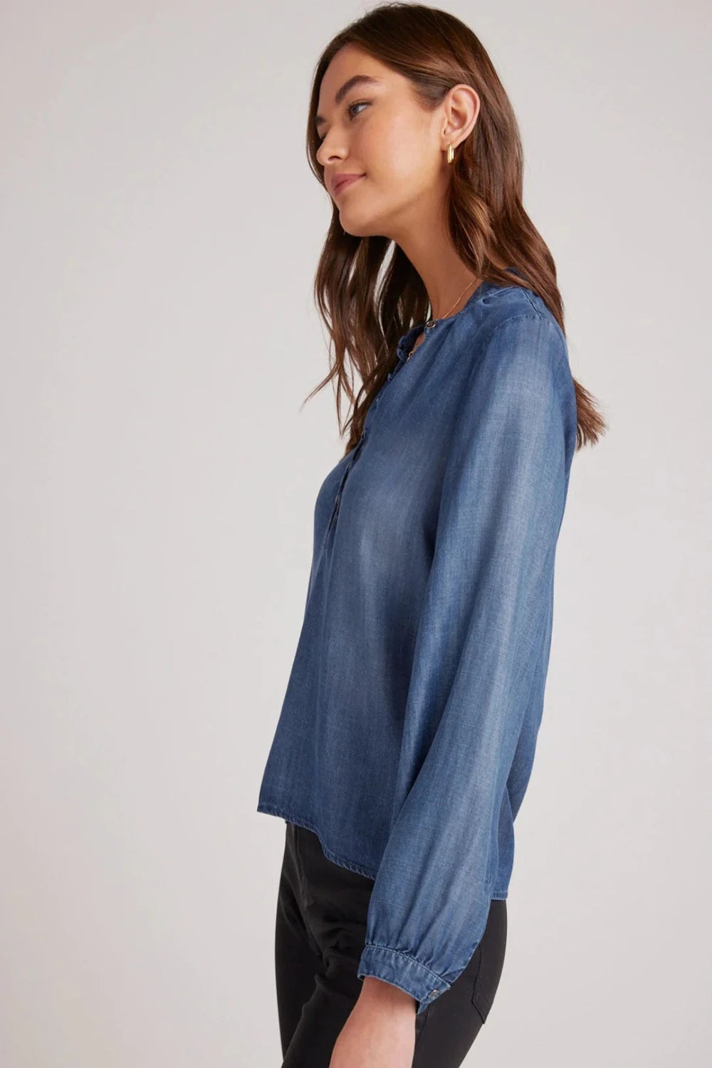 Half Placket Pullover in Moonlight Wash