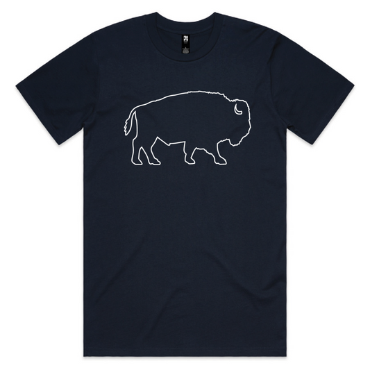Outline Buffalo Tee in Navy
