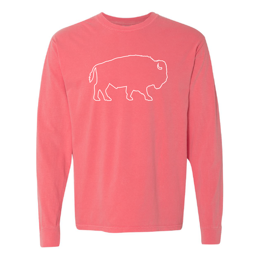 Outline Buffalo Long sleeve tee in Watermelon
