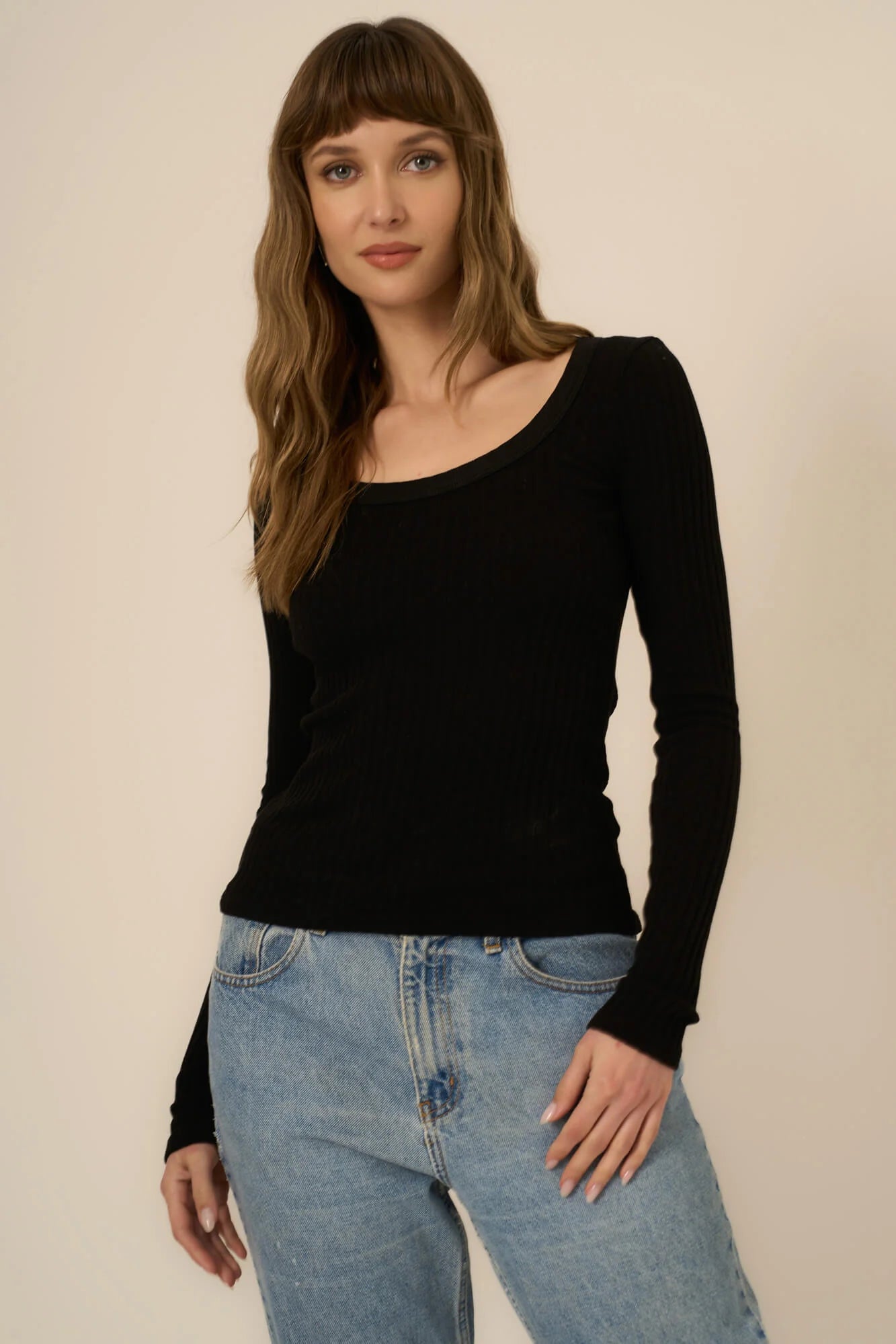 What's The Scoop Rib L/s black