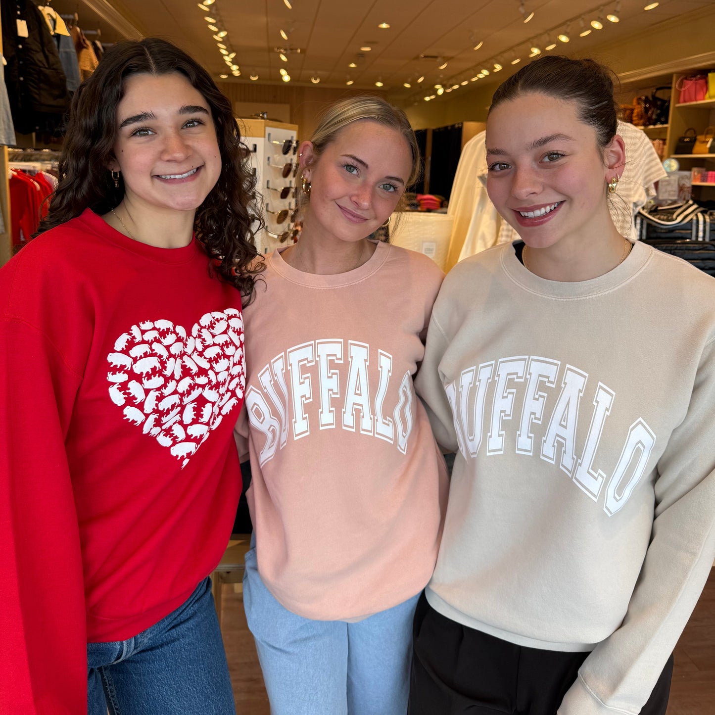 Heart Buffalo Crew Sweatshirt