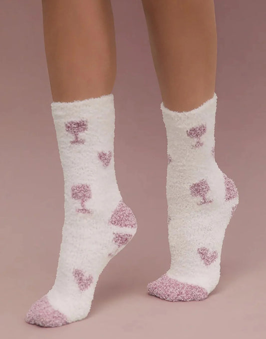 Plush Wine Socks in Bone