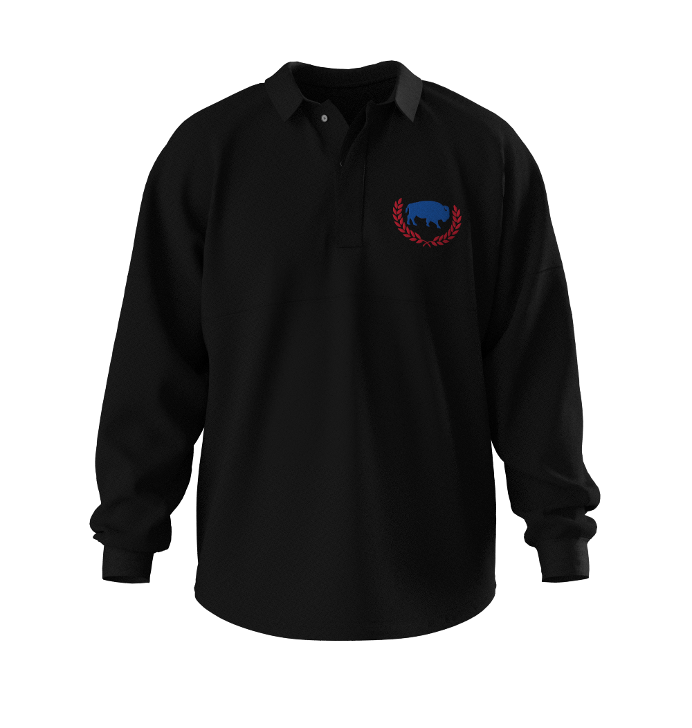 Queen City Collared L/s Polo in Black