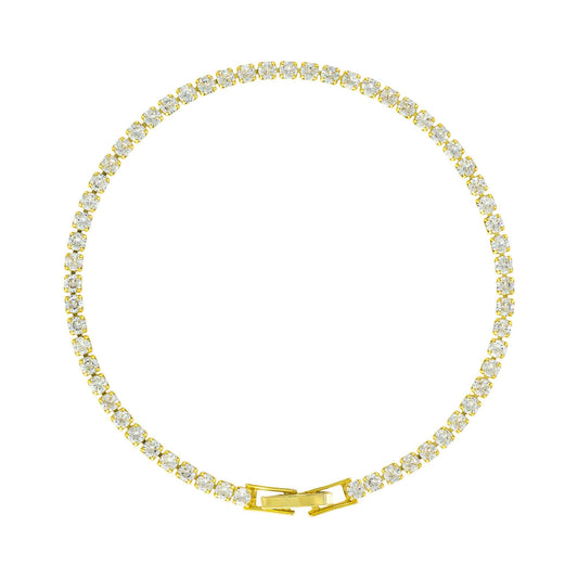 Crystal Tennis Bracelet Gold