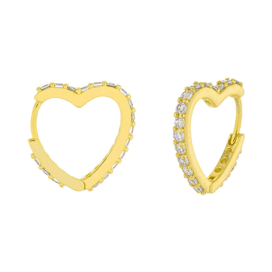Crystal Studded Heart Huggie