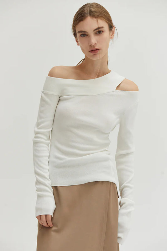 Ingrid Knit Top in Off White