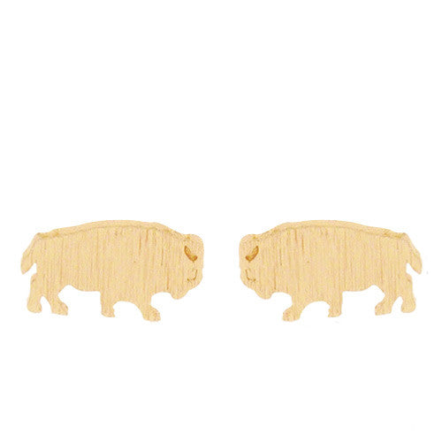 Buffalove Bison Earrings in Gold