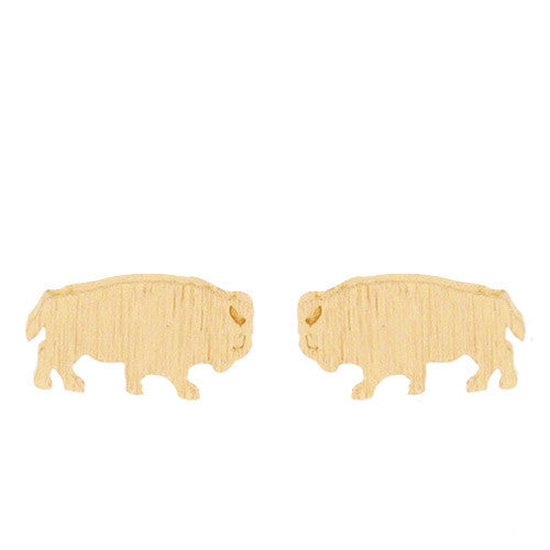 Buffalove Bison Earrings in Gold