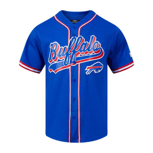 Fbb1410158ryr | Buffalo Bills Mesh Button Down in Royal Red