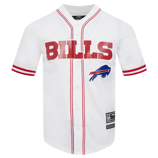 Buffalo Bills Mesh Button Down in White