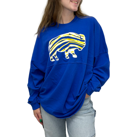 Lets Go Buffalo Big Buff Front- Royal/Gold