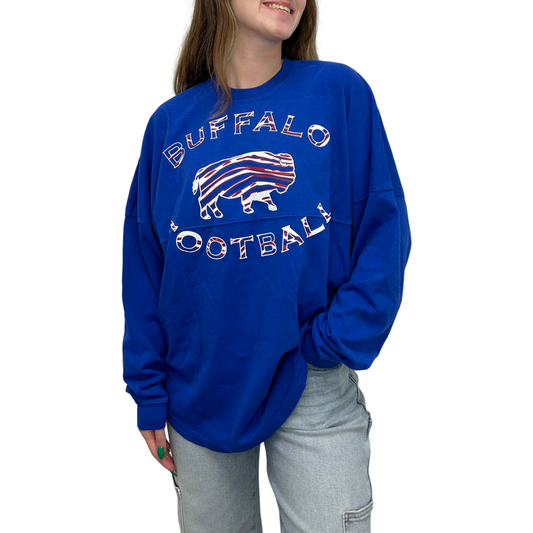 L/S Buffalo Ftbl 716 Back- Royal Blue