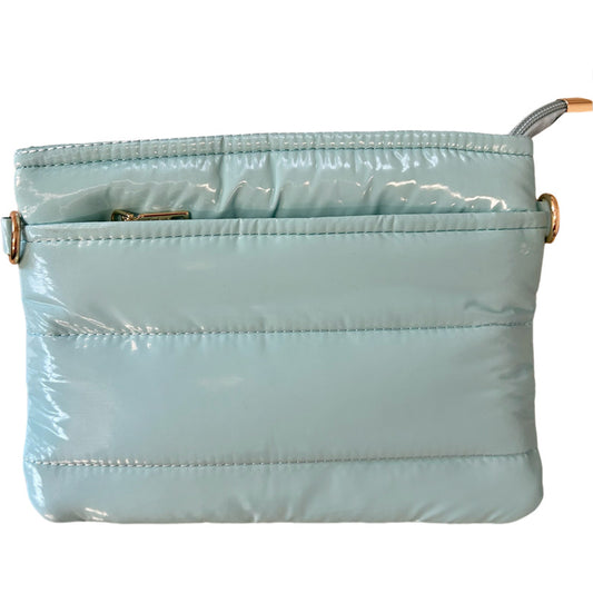 East West Puff Sling Bag in Light Blue