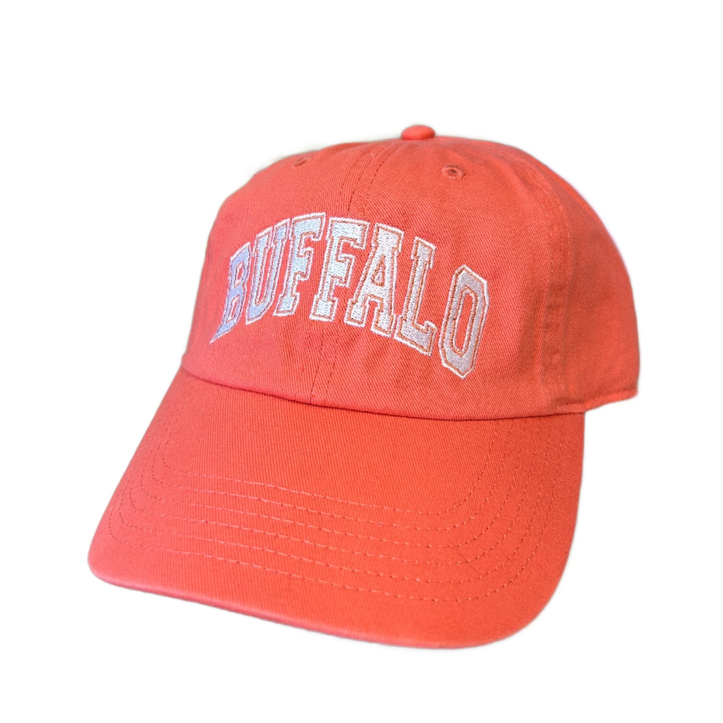 Buffalo Varsity Baseball Cap in Coral/White
