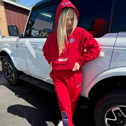 Bills Classic Windbreaker 1/2 Zip - Red