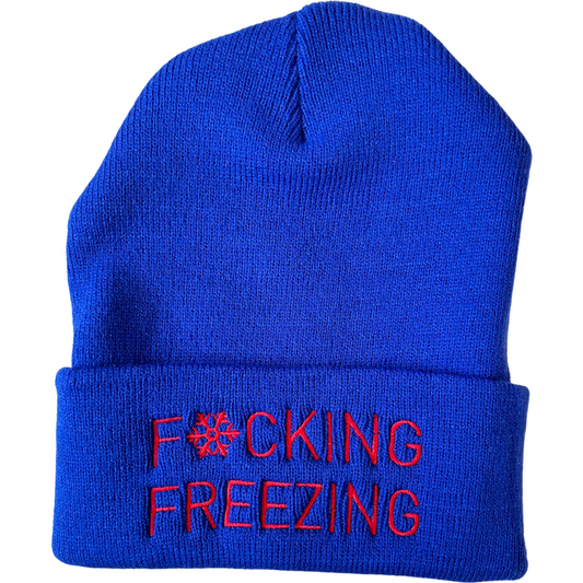 Freezing Beanie in Royal/Red