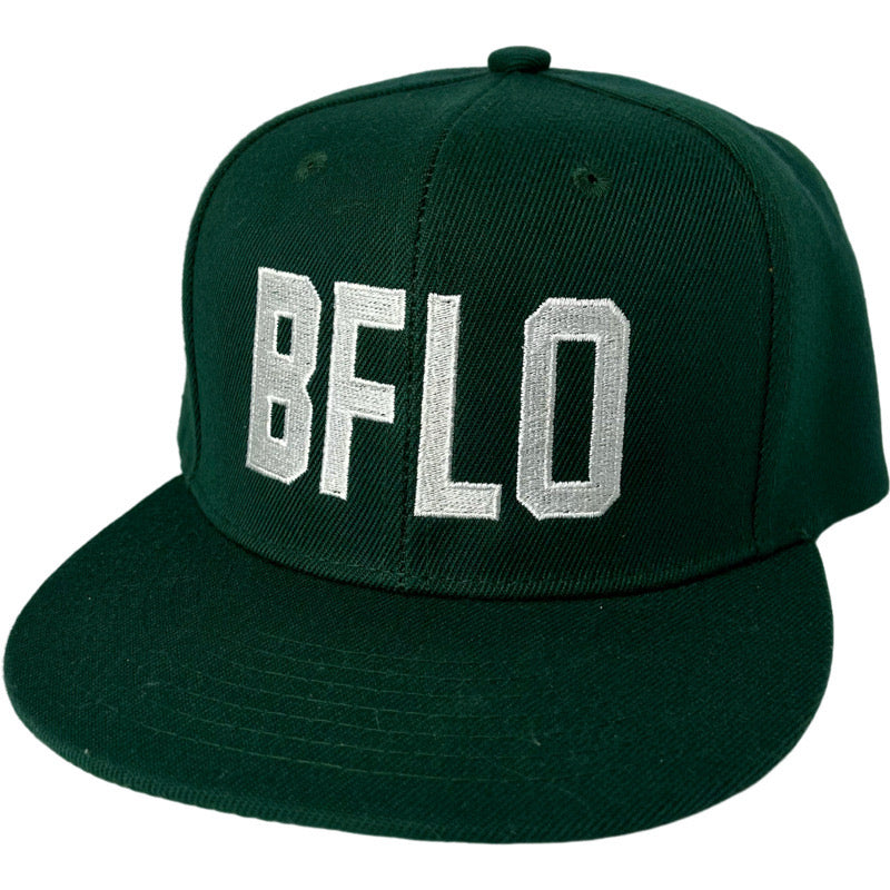 BFLO Flat Brim Snap Back in Hunter/White