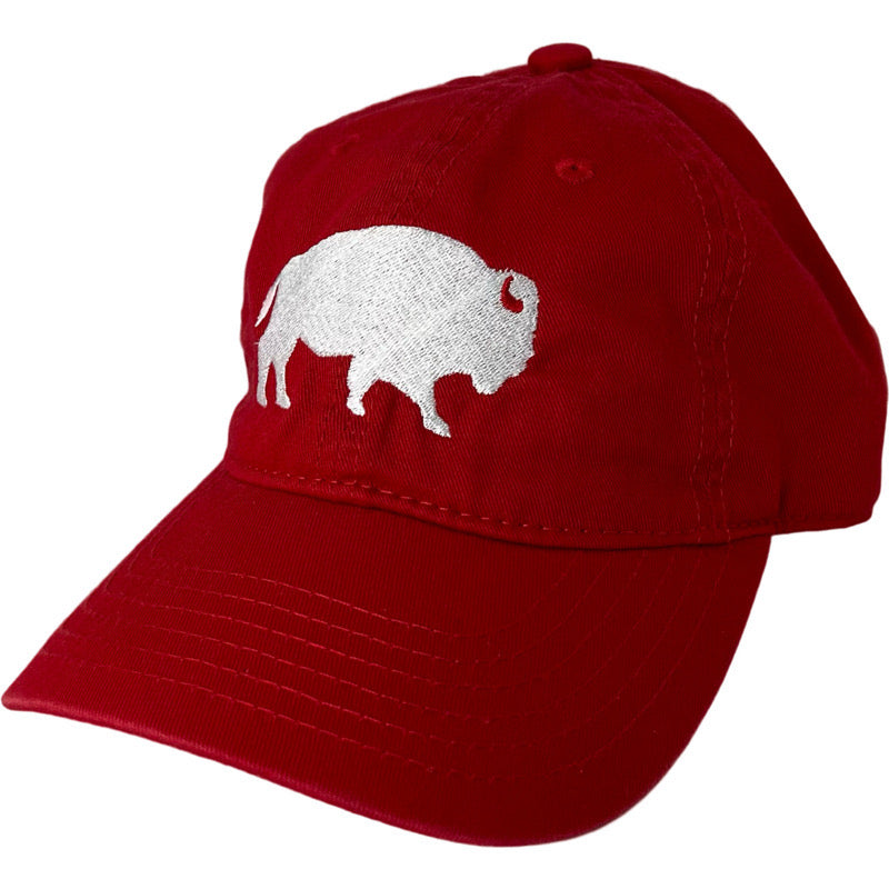 Standing Buffalo Baseball Hat in Red/White