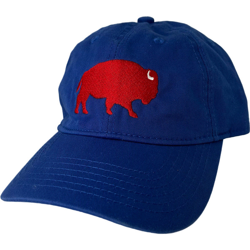 Standing Buffalo Baseball Hat in Royal/Red