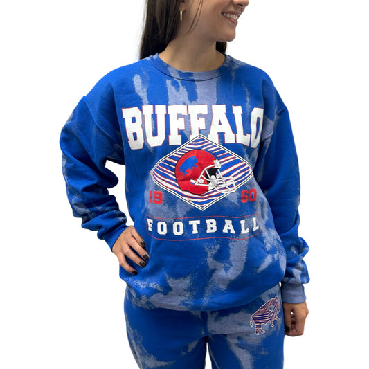 Varsity Buffalo Football Bleached-Dye Crew