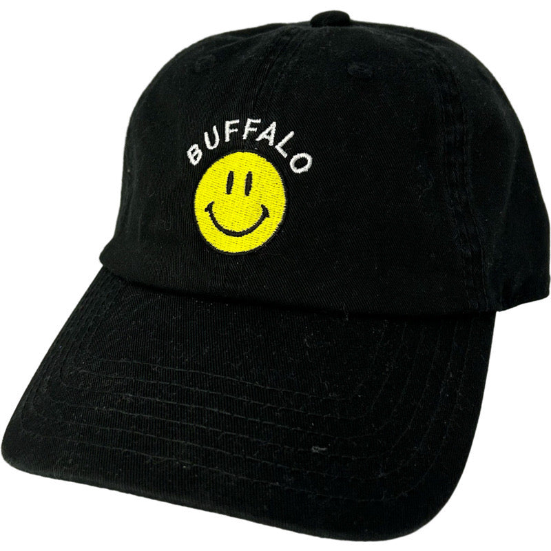 Buffalo Smiley Face Cap in Black/White