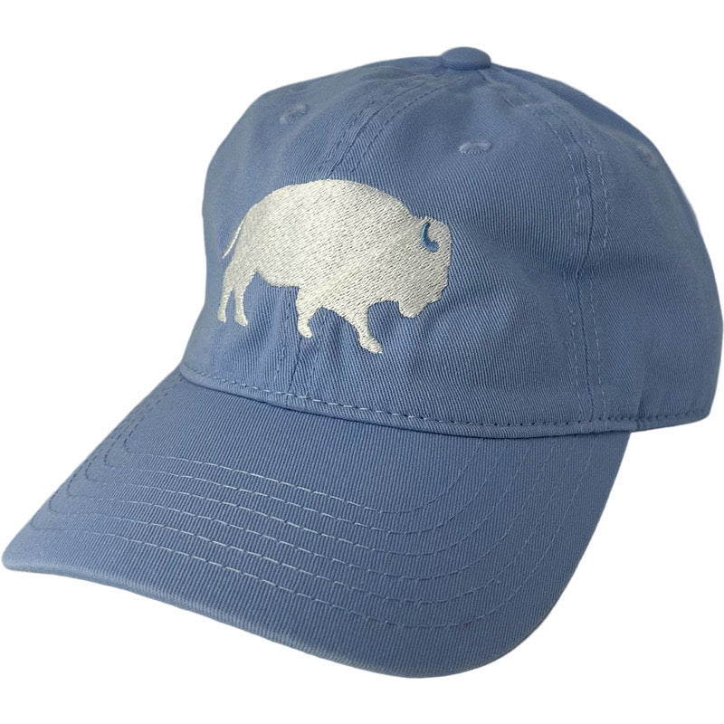 Standing Buffalo Baseball Hat in Sky Blue/White