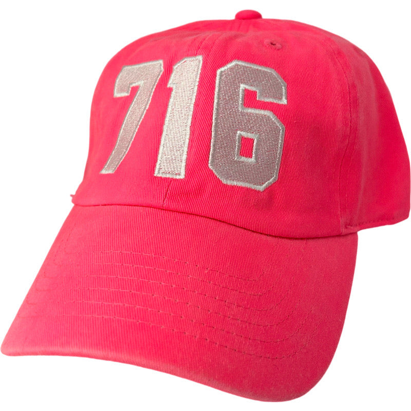 716 Baseball Caps in Hot Pink/White