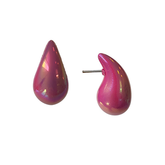Colored Holographic Teardrop in Fucshia
