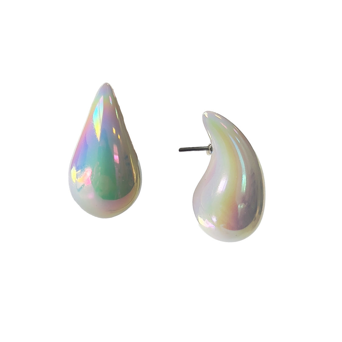 Colored Holographic Teardrop in White