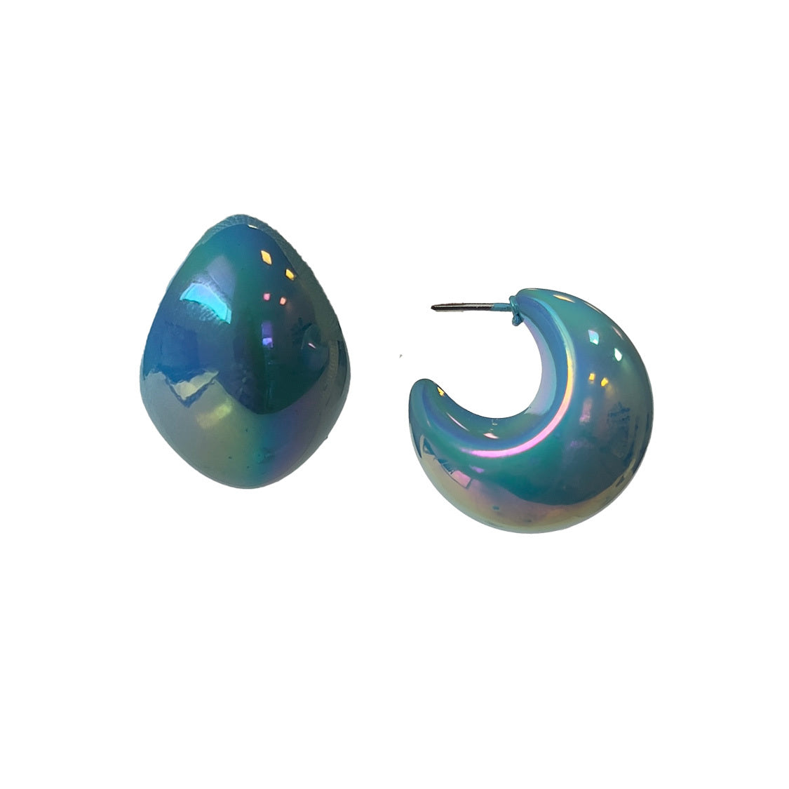 Colored Holographic Teardrop in Blue