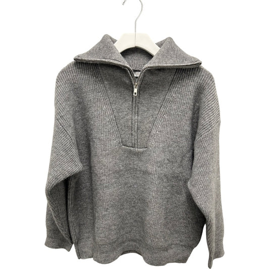 1/4 Zip Sweater in Heather Grey