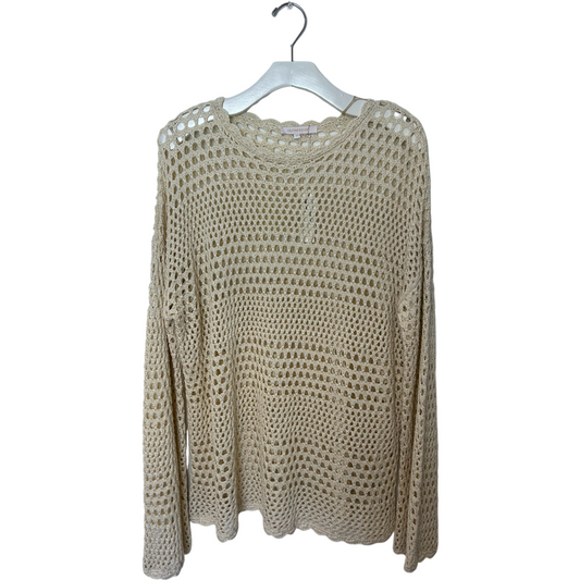 Bell Sleeve Crochet Sweater in Natural