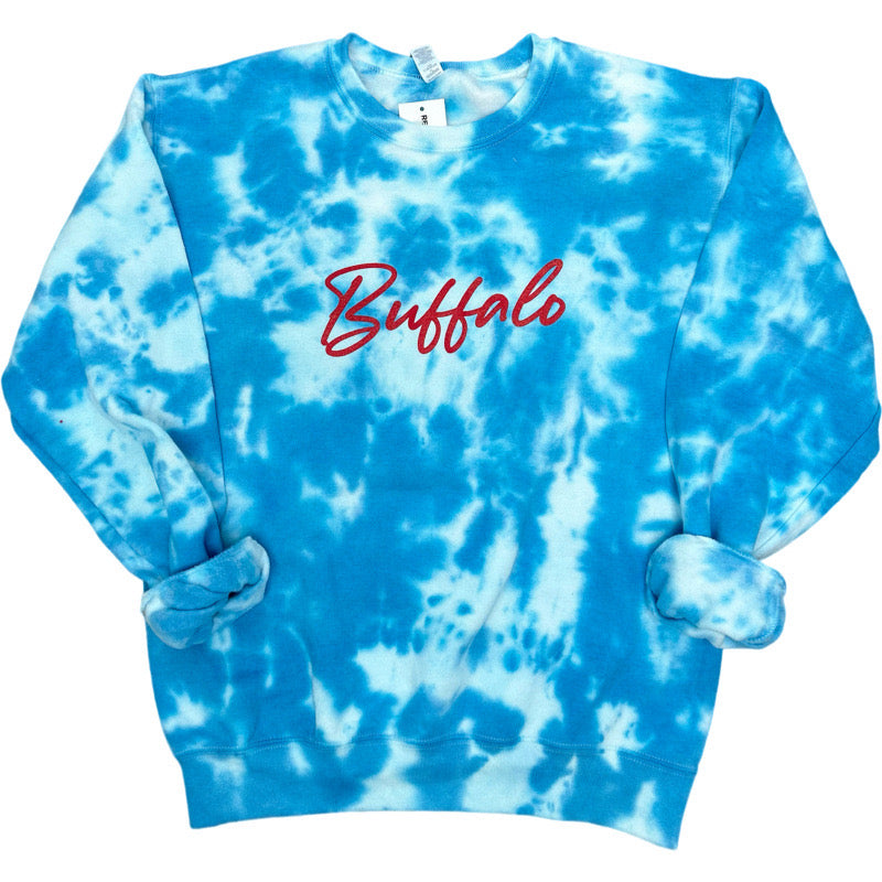 Buffalo Script Tie Dye Crew Sweatshirt