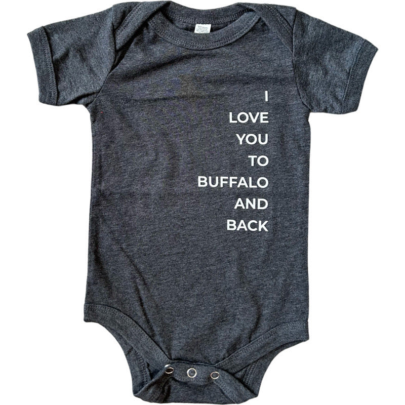 To Buffalo and Back Onesie in Charcoal