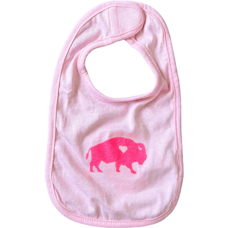 Pink Buffelo Face Standing Buffalo Bib in Pink – Research and Design