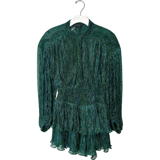 Metallic Tiered Dress Black/Green