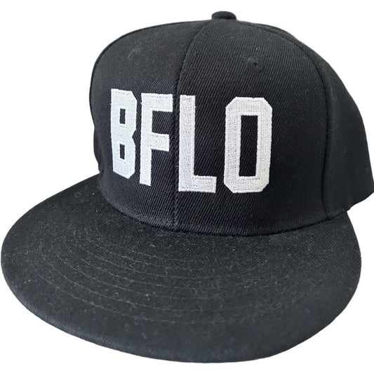 BFLO Flat Brim Snap Back in Black/White