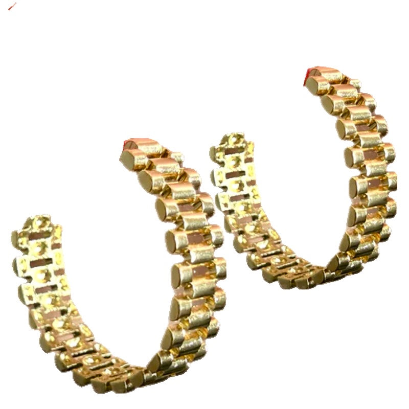 Watch Chain Earring in Gold