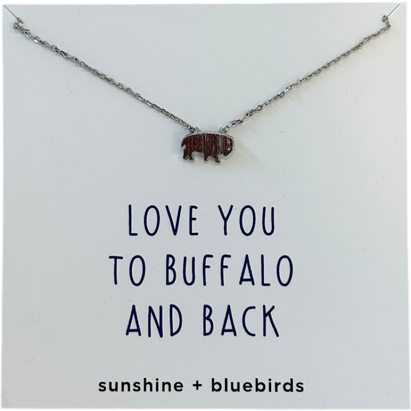 Buffalo and Back Bison Necklace in Silver