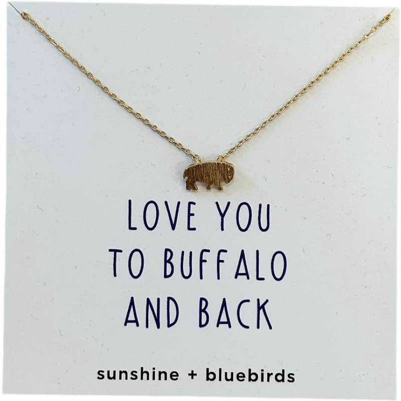 Buffalo and Back Bison Necklace in Silver