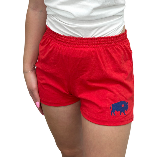 Standing Buffalo Shorts in Red