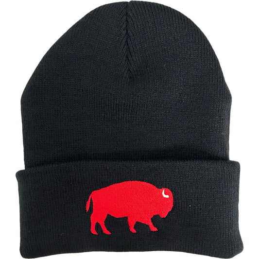 Standing Buffalo Beanie Black/Red