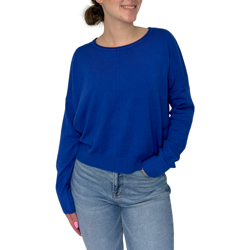 L/S Short Sweater in Royal