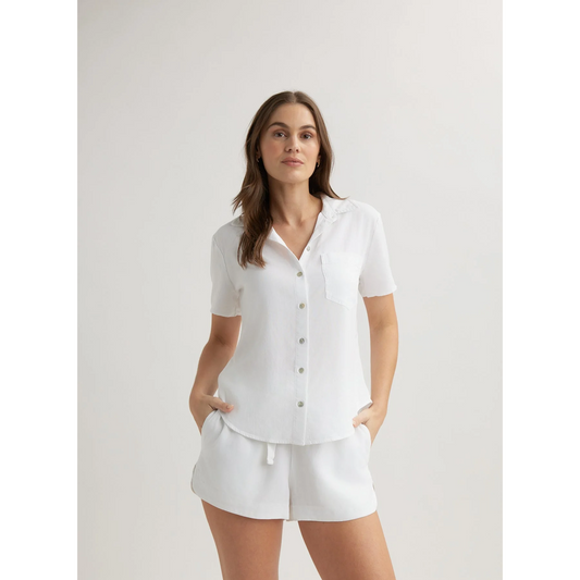 Ss Pocket Button Down in White