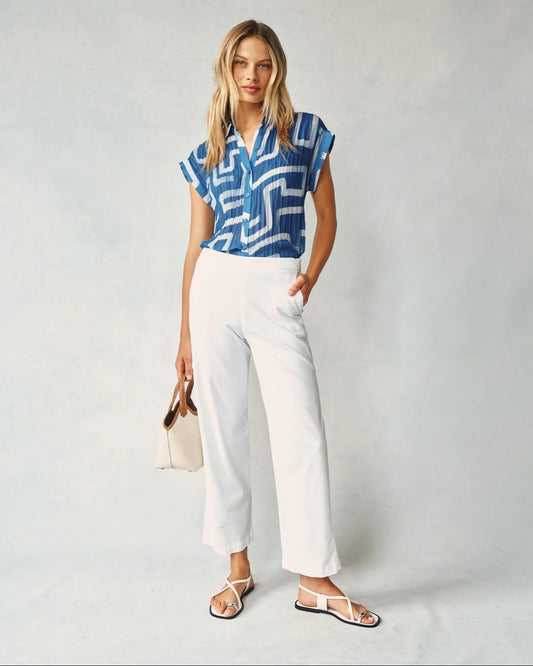Catalina Clean Front Wide Leg in White