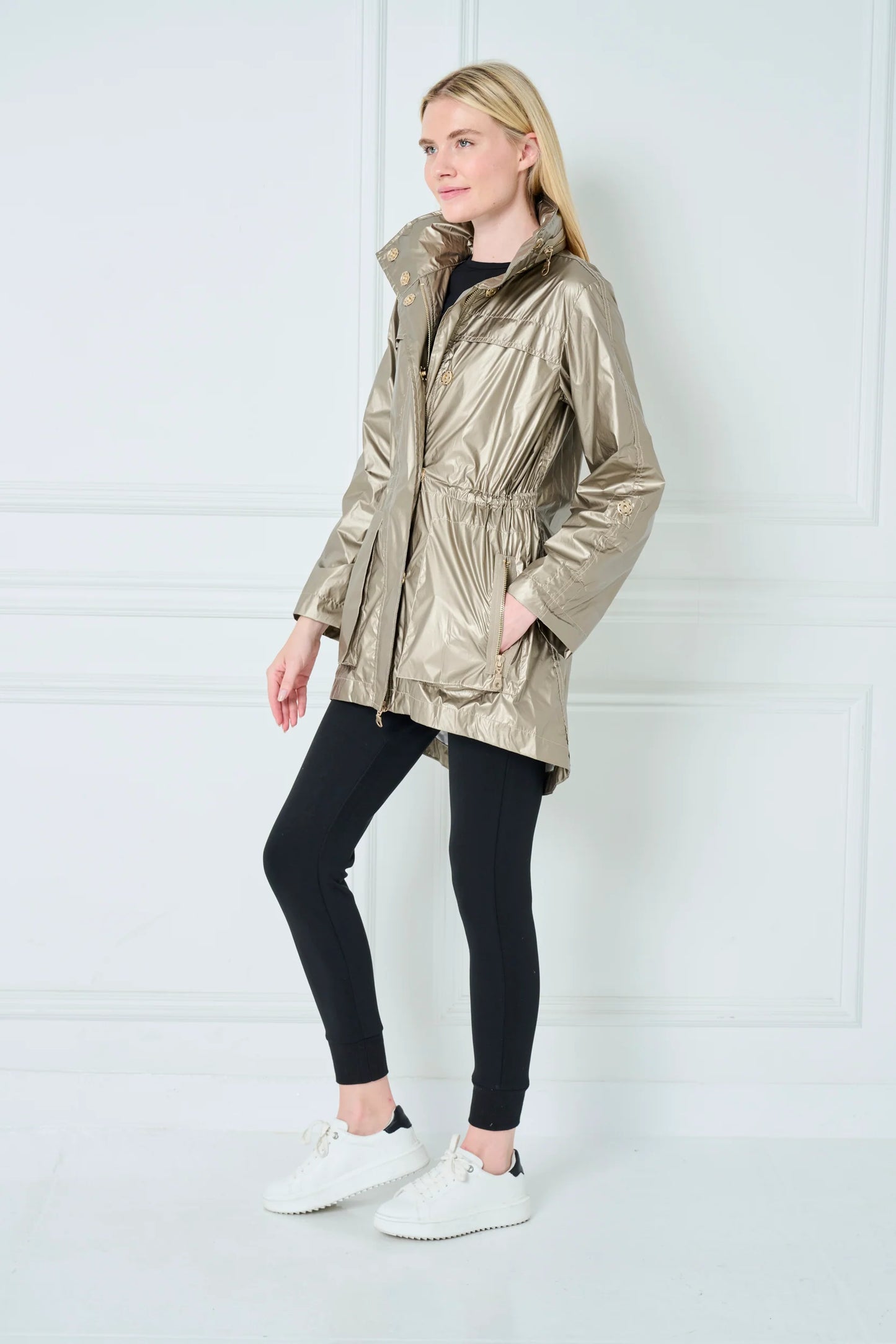 The Anorak Crinkle Jacket in Gold