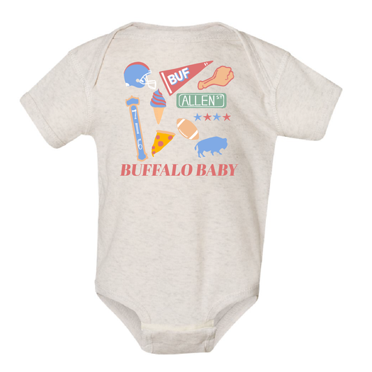 Buffalo Baby Onesie in Heather Cream
